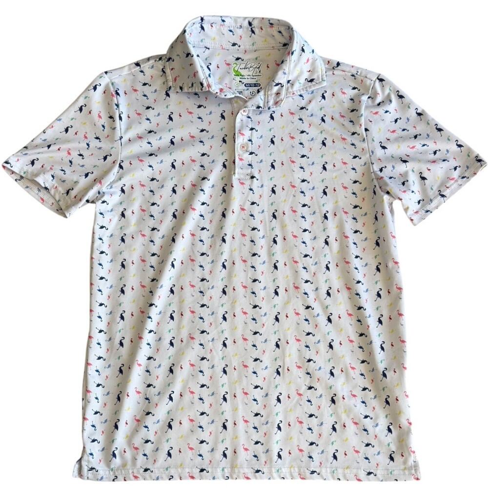 TAILORBYRD Boys Youth Flamingo Performance Polo Size Medium 10-12